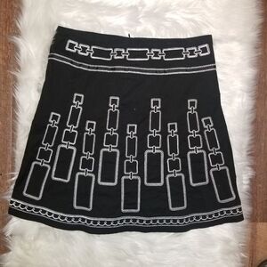 Black and White Embroidered Skirt Heart Soul Sz 9